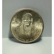 MEXICO 1977 . ONE HUNDRED PESOS COIN